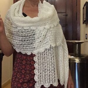 Cream Crochet Shawl